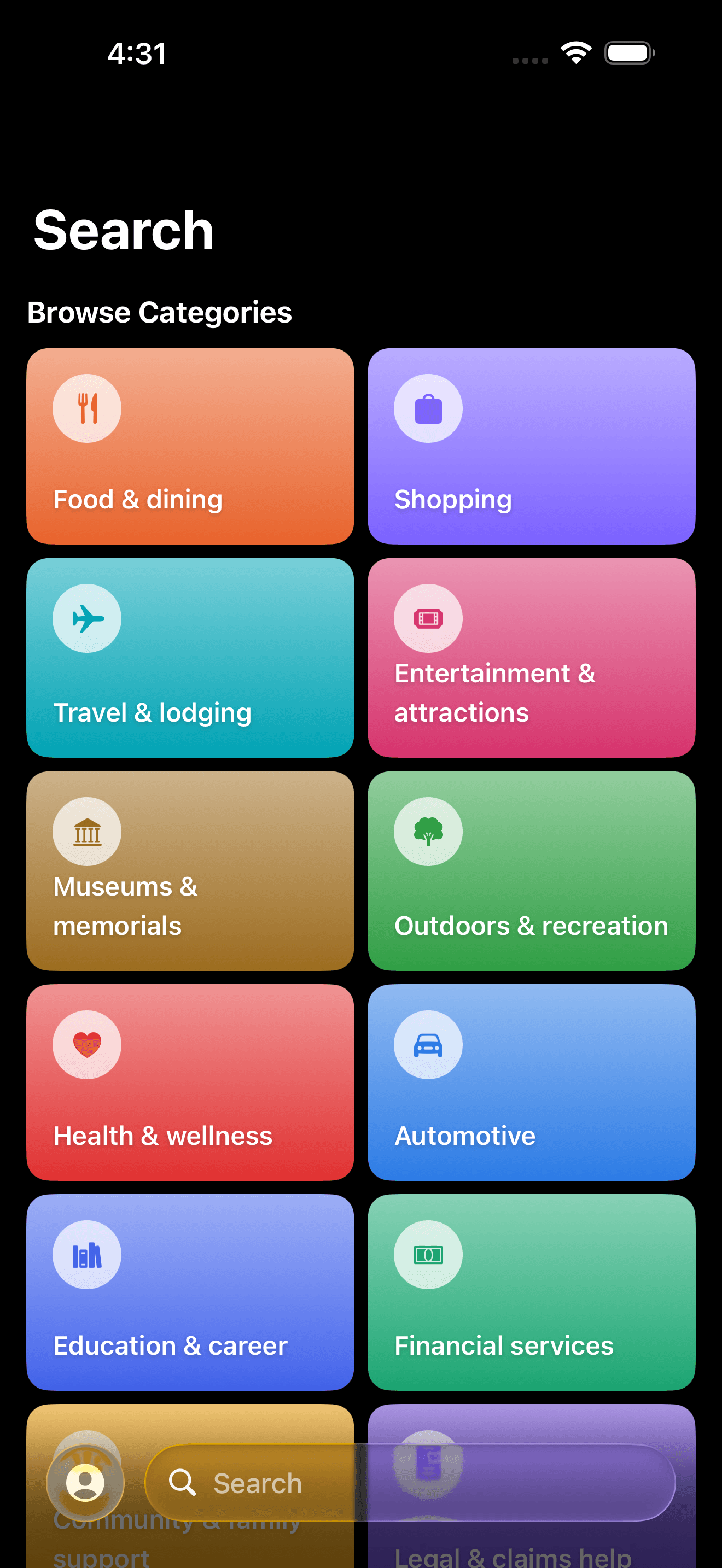 Browse benefits by category