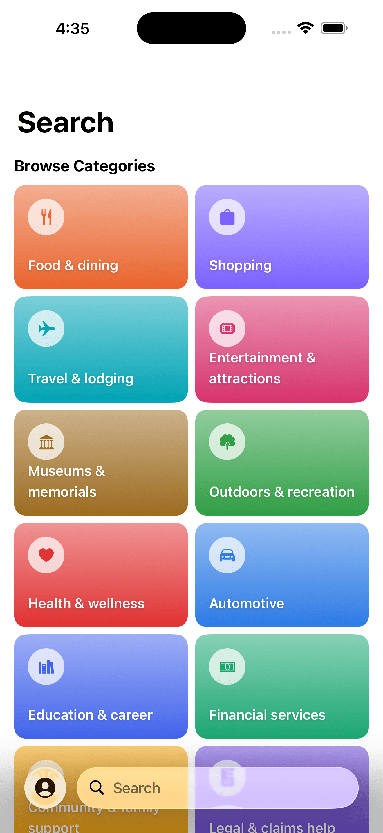 Filtered benefit search